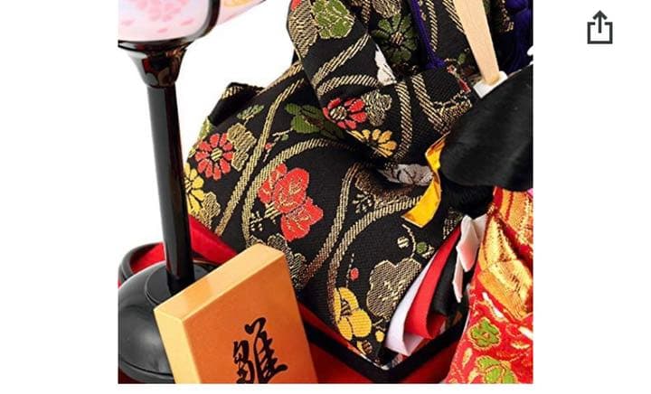 雛人形 雛 狭山清玉 五人飾り 桜 本焼桐 アクリルケース オルゴール付