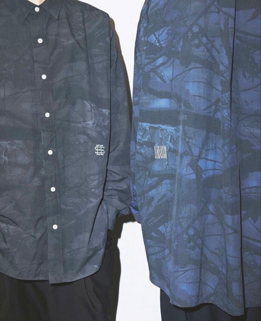 L ネイビー SEE SEE x S.F.C リアルツリー カモ シャツ YGM