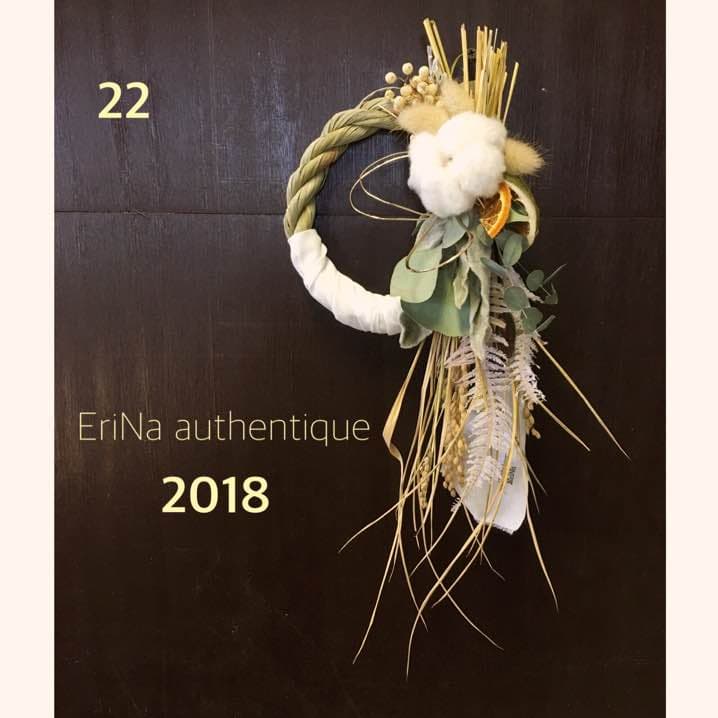 22自家栽培ドライフラワー含むしめ飾りしめ縄プリザーブドフラワー スワッグ