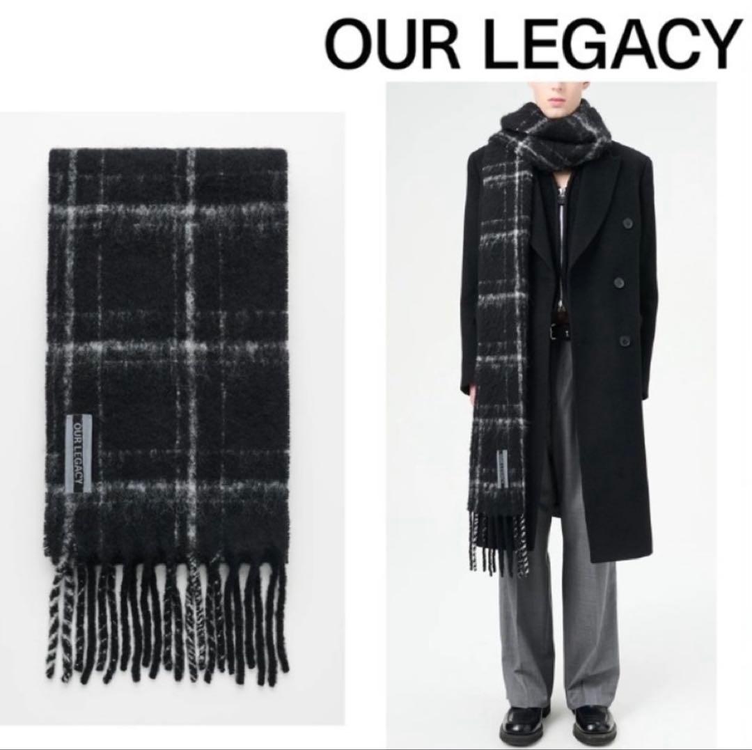OUR LEGACY ESTATE SCARF ブラック/グレー