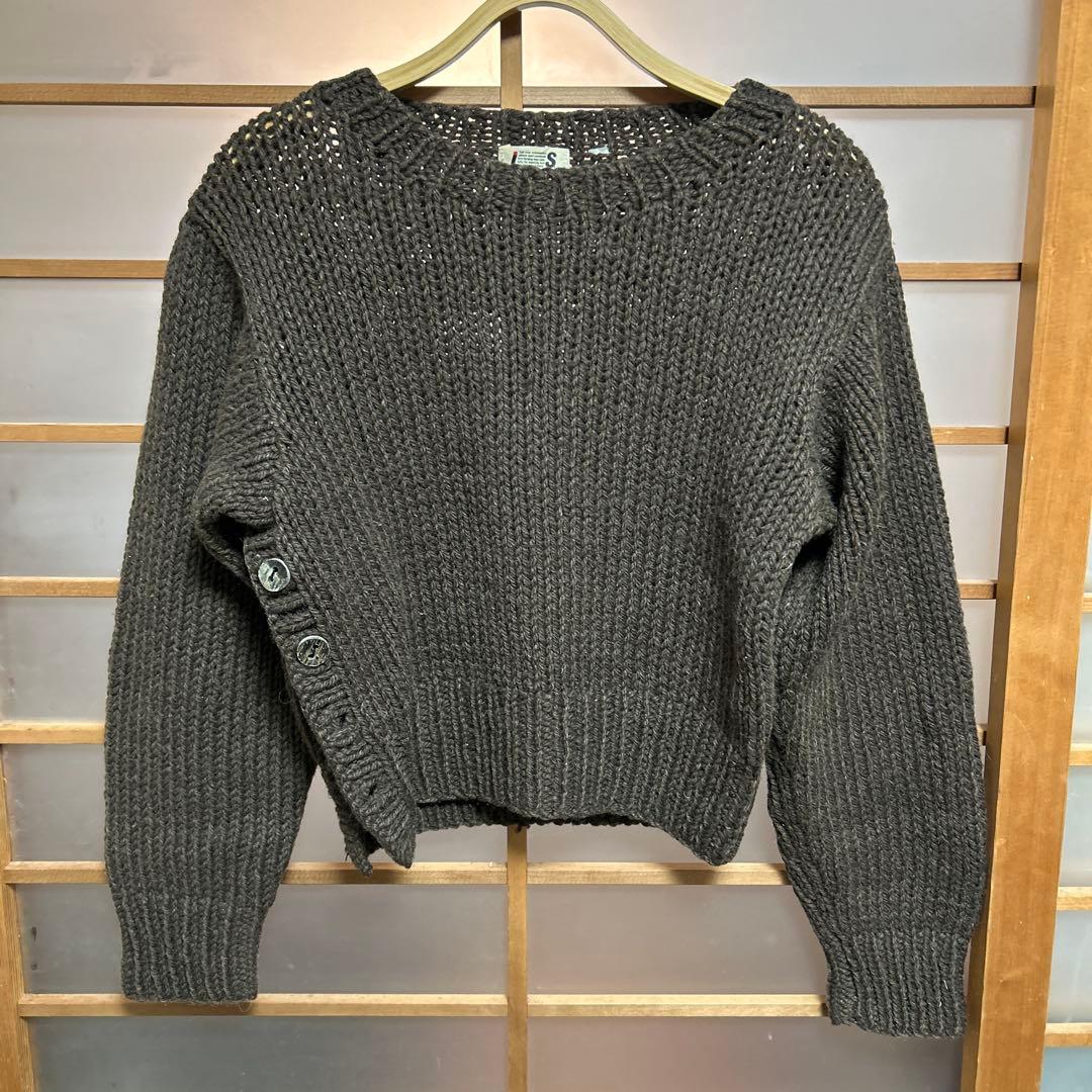 【旧タグ】ISSEY MIYAKE エルボーパッチ ニット アーカイブ 短丈