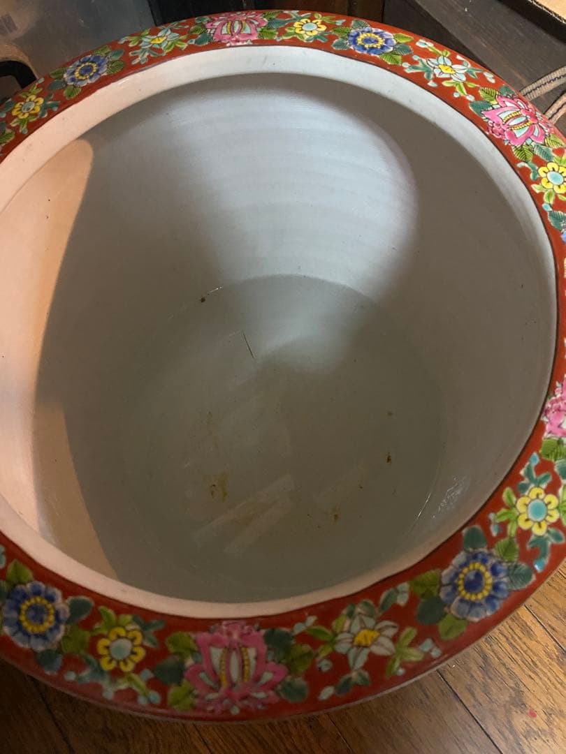 色絵唐獅子牡丹火鉢31cm37cm