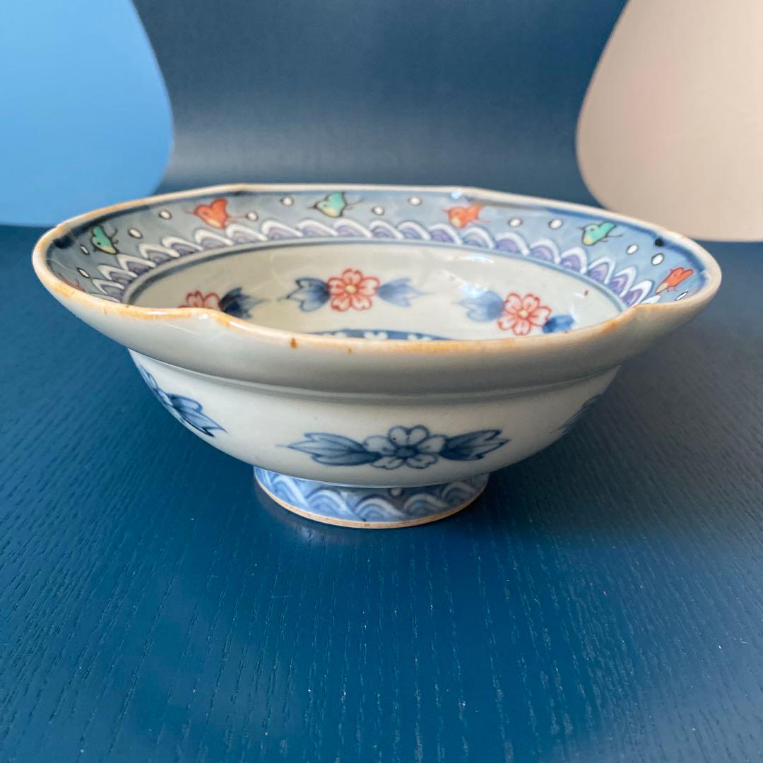 佐藤走波＊染錦 葡萄 千鳥文 輪花鉢＊有田焼