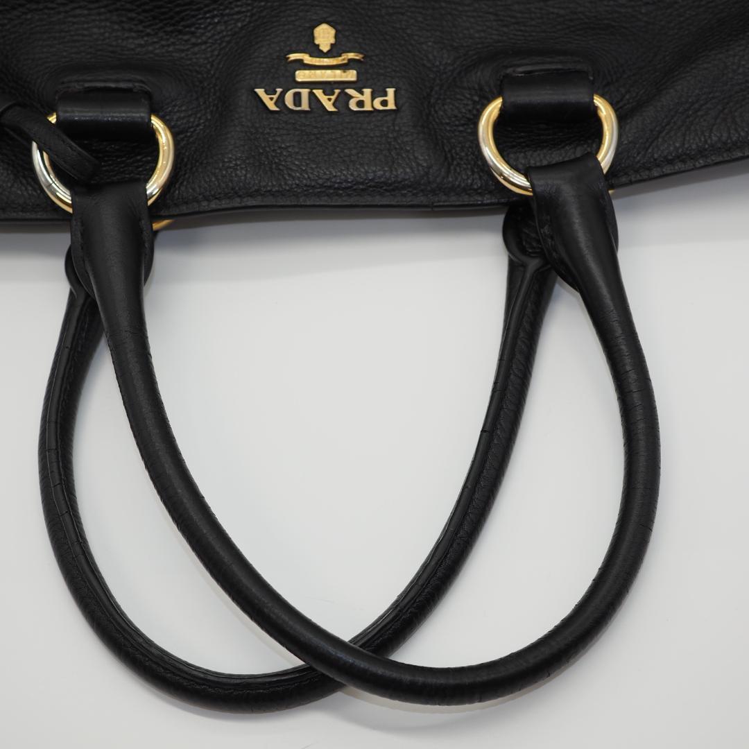 PRADA プラダ トートバッグ ヴィッテロダイノ レザー ブラック 2WAY