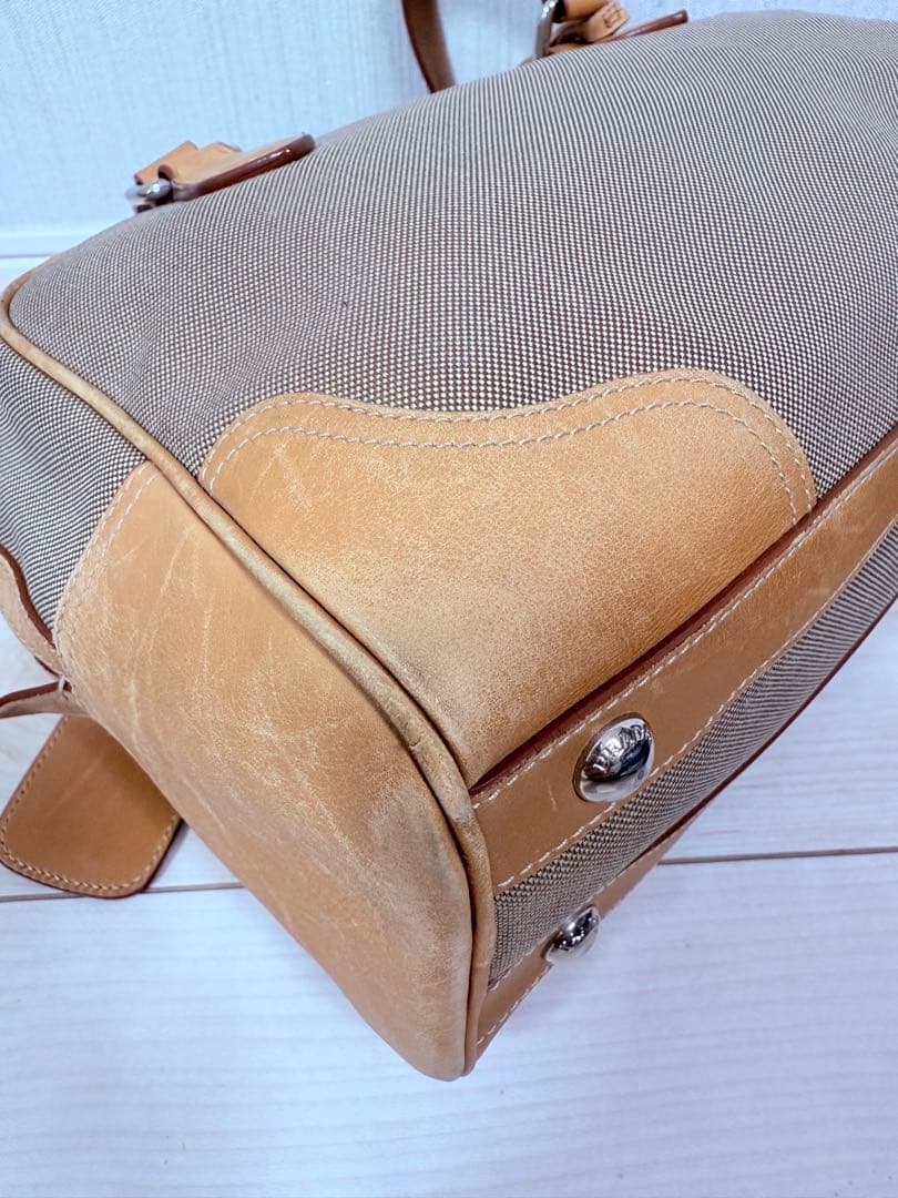 プラダ ジャガード レザー　ボストンバックハンドバッグ　鍵付 ロゴ刺繍