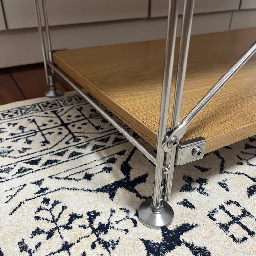 【無印良品】ステンレスユニットシェルフ オーク材 ワイド小 ３段