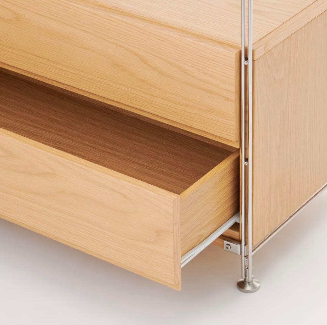 【無印良品】ステンレスユニットシェルフ・オーク材・ワードローブセット