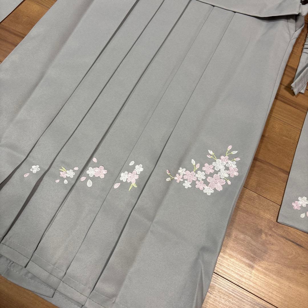 キャサリンコテージ 着付け簡単袴セット ダリアエクラ×灰色袴 150cm