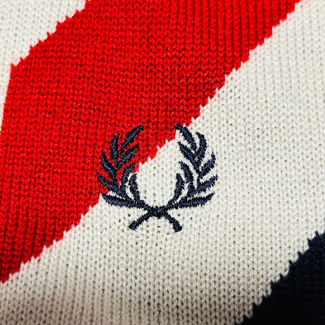 美品 BEAMS 別注 フレッドペリー ユニオンジャック カーディガン ロゴ刺繍