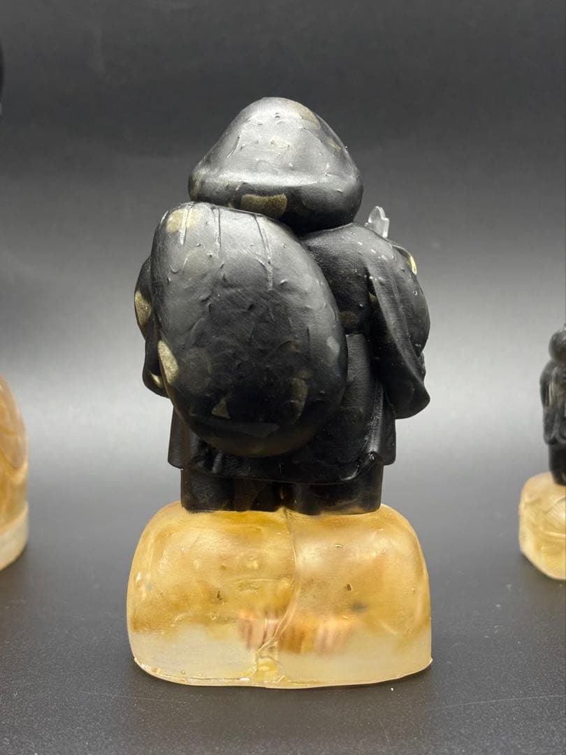 天然石　大黒天(大中小セット)　金運　シトリン　ゴールデンシャインオブシディアン