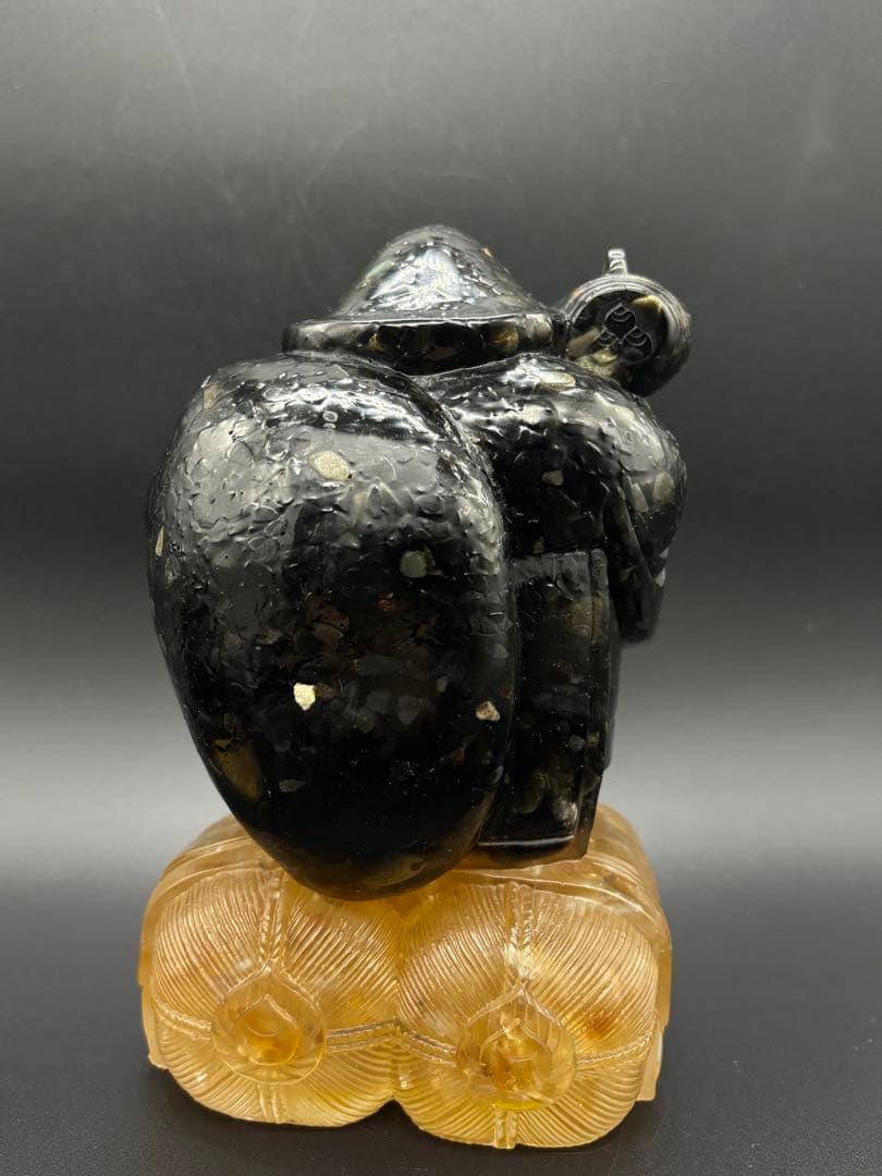 天然石　大黒天(大中小セット)　金運　シトリン　ゴールデンシャインオブシディアン