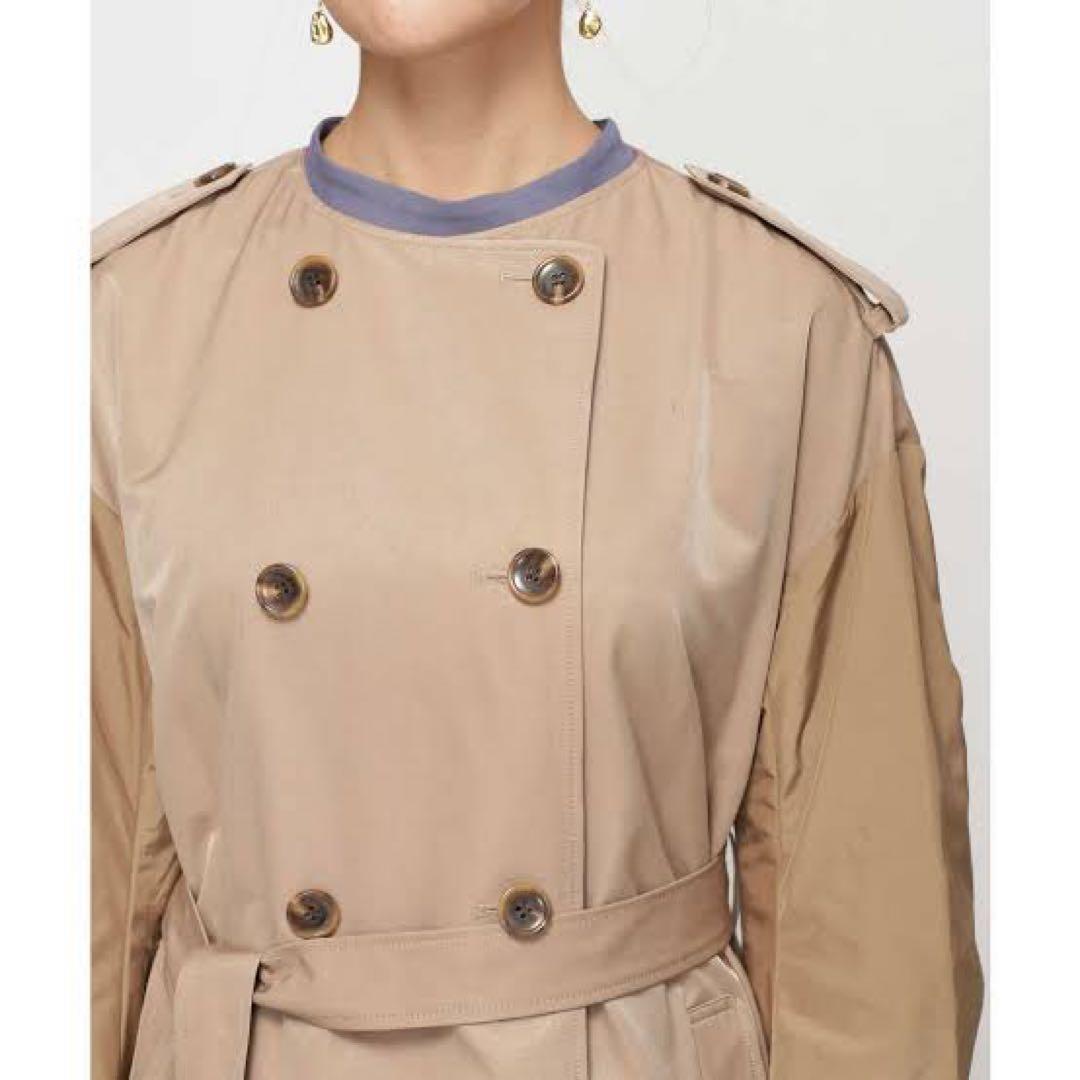 MUVEIL WORK/ナノ・ユニバース別注ノーカラートレンチ