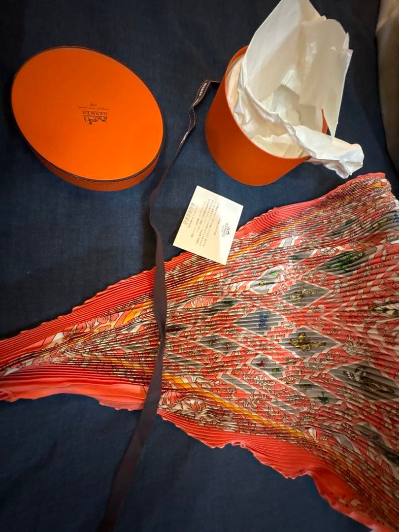 エルメスHermesプリーツスカーフ夏の宝石joyaux de l’eteピンク