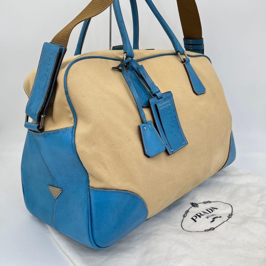 プラダ ボストンバッグ ショルダーバッグ 2way 三角ロゴ チャーム付 大容量