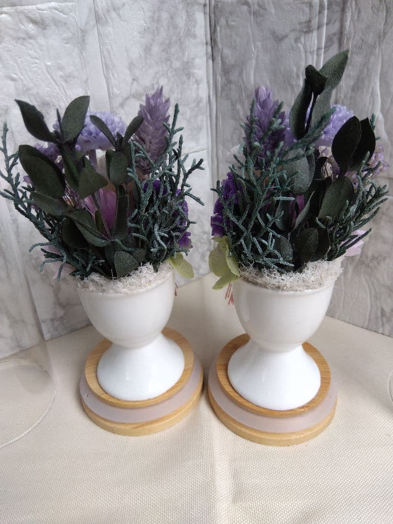 仏花プリザーブドフラワー　ガラスボトル入り　1対2基　匿名配送