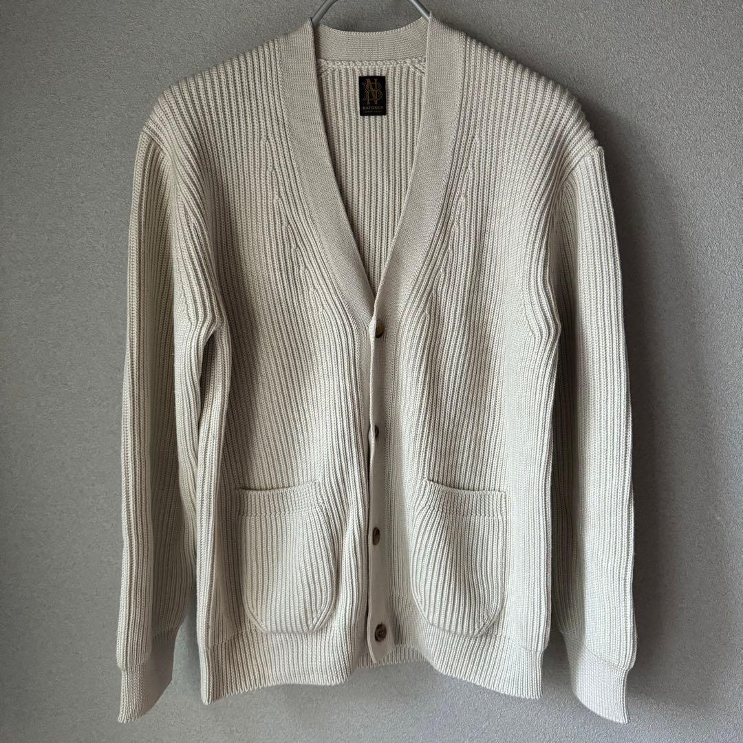 BATONER バトナー リブニットVネックカーディガン