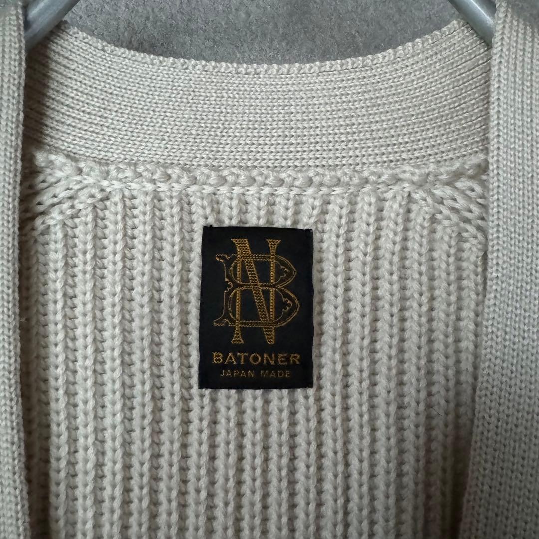 BATONER バトナー リブニットVネックカーディガン