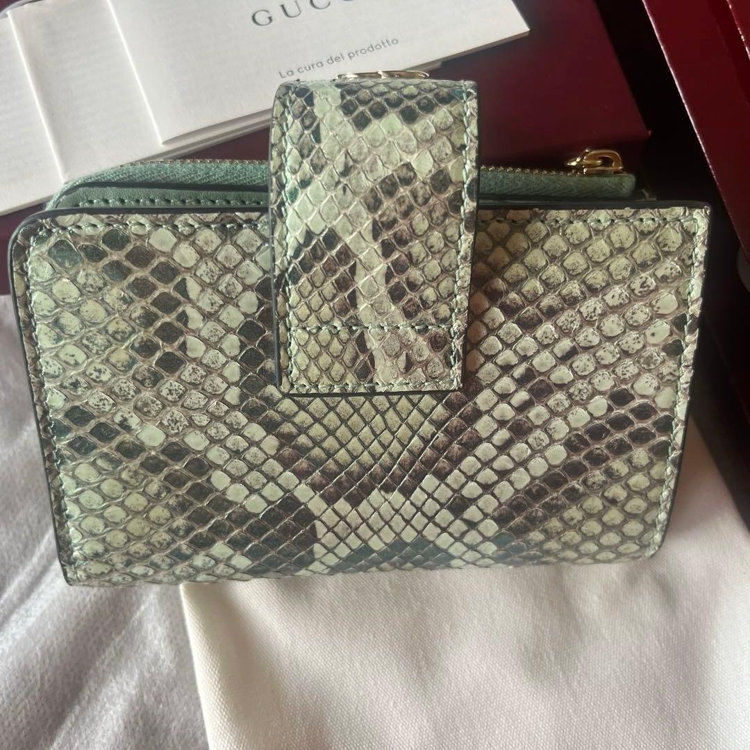 GUCCI パイソンウォレット　バンブー付き
