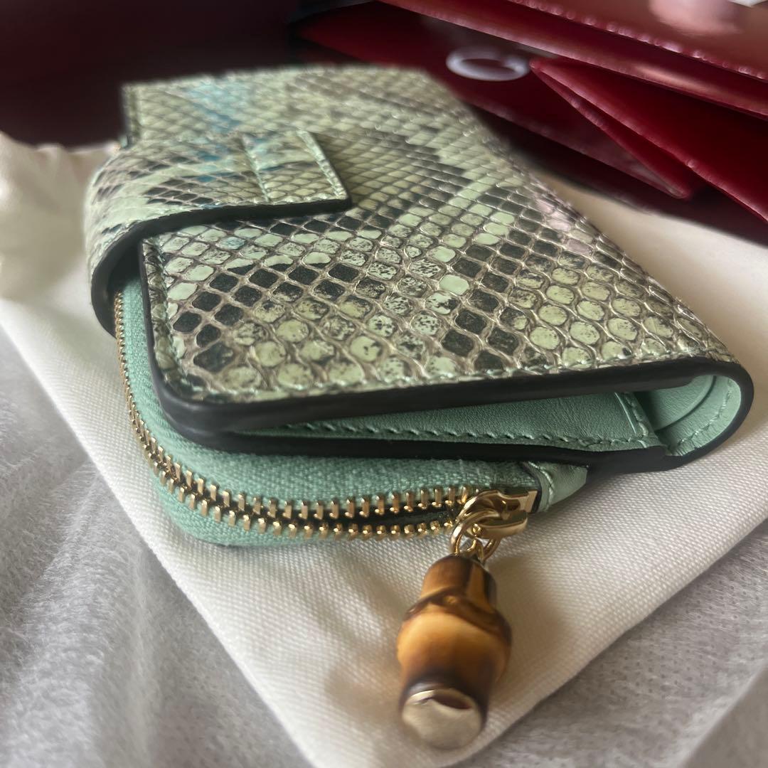 GUCCI パイソンウォレット　バンブー付き