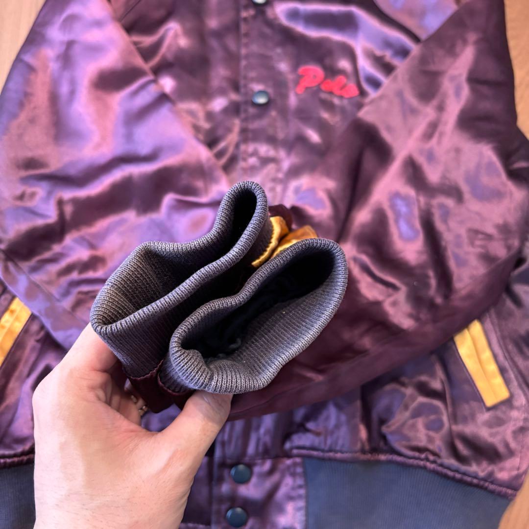 古*】様 美品◎ 90s POLO SPORT サテン スタジャン USA製 ポ