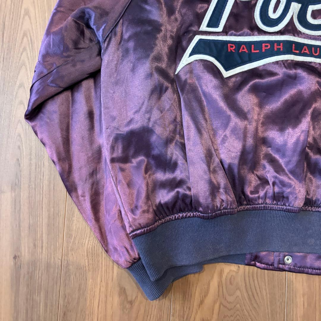 古*】様 美品◎ 90s POLO SPORT サテン スタジャン USA製 ポ