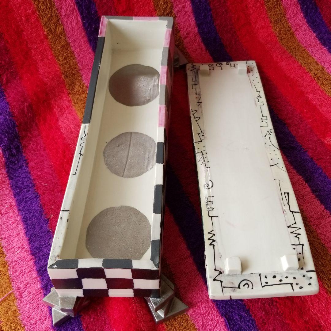 未使用　作家もの　藤田圭子作　オブジェ　物入れ　蓋物