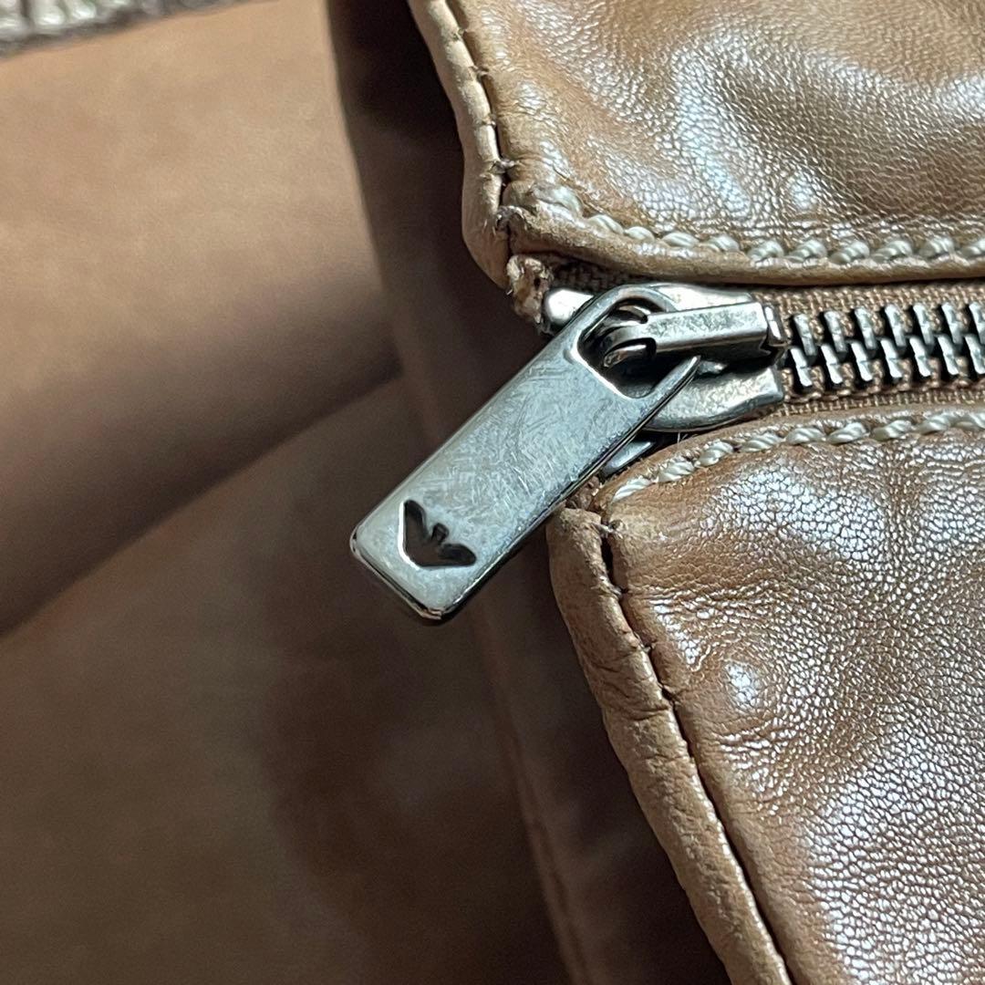 希少　エンポリオアルマーニ　ラムレザーコート　ラビットファー　Aライン　40