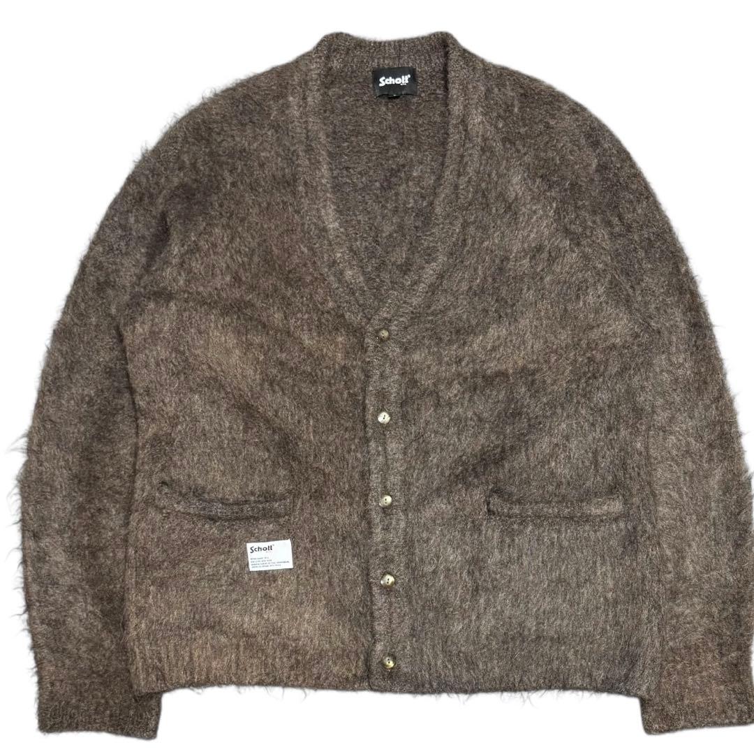 Schott 24AW モヘヤニットカーディガン ブラウン Lサイズ