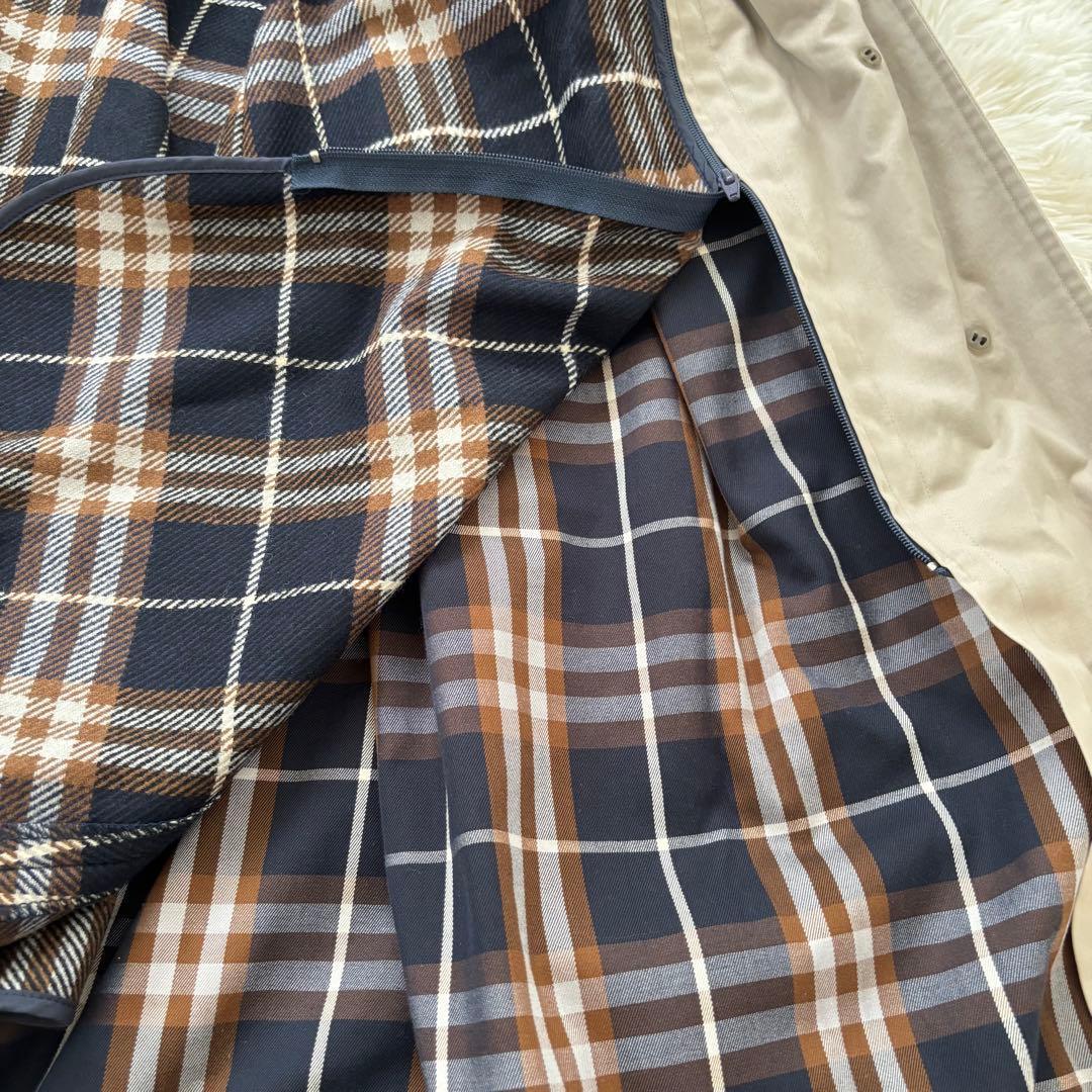 バーバリー ノバチェック ステンカラーコート ライナー7 S〜M相当 アイボリー