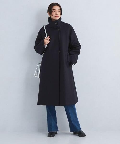 極美品 ＜SPINTOシリーズ＞ メルトン スタンドカラー コート