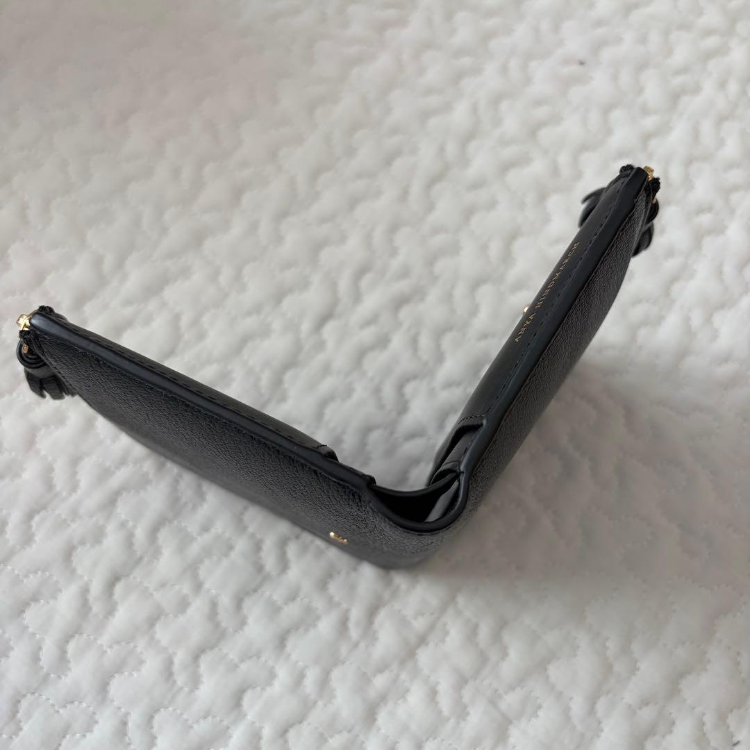 ANYA HINDMARCH スモール ダブルジップ ウォレット ブラック