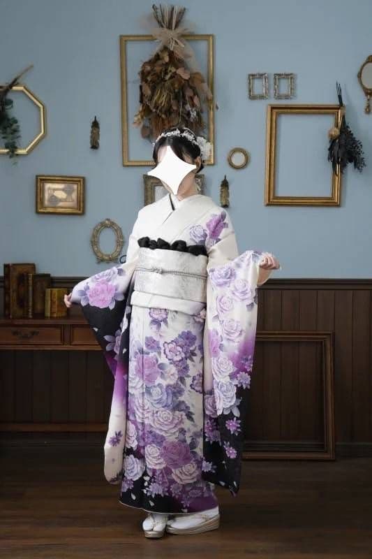 スワロ銀通し紋意匠　振袖セット