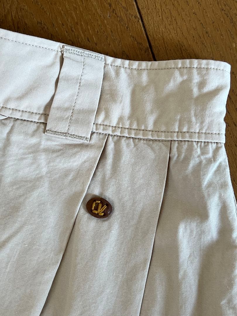 45rpm先染めダンプのキュロットスカート ベージュ　綿100%