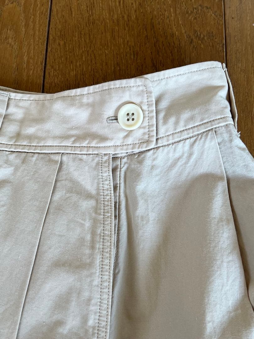 45rpm先染めダンプのキュロットスカート ベージュ　綿100%