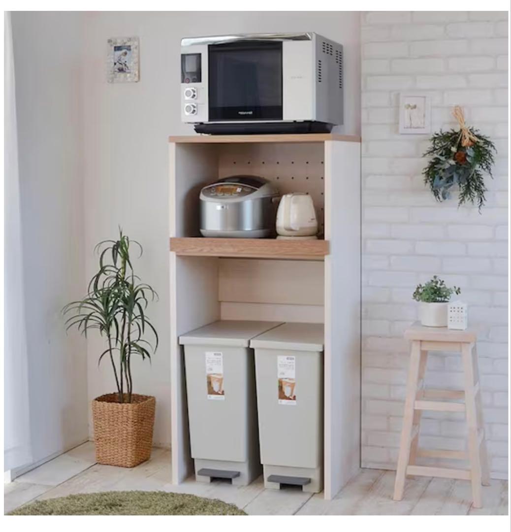 【3/14〜発送可】ニトリ ごみ箱が入るキッチンラック レンジ台 高さ128cm