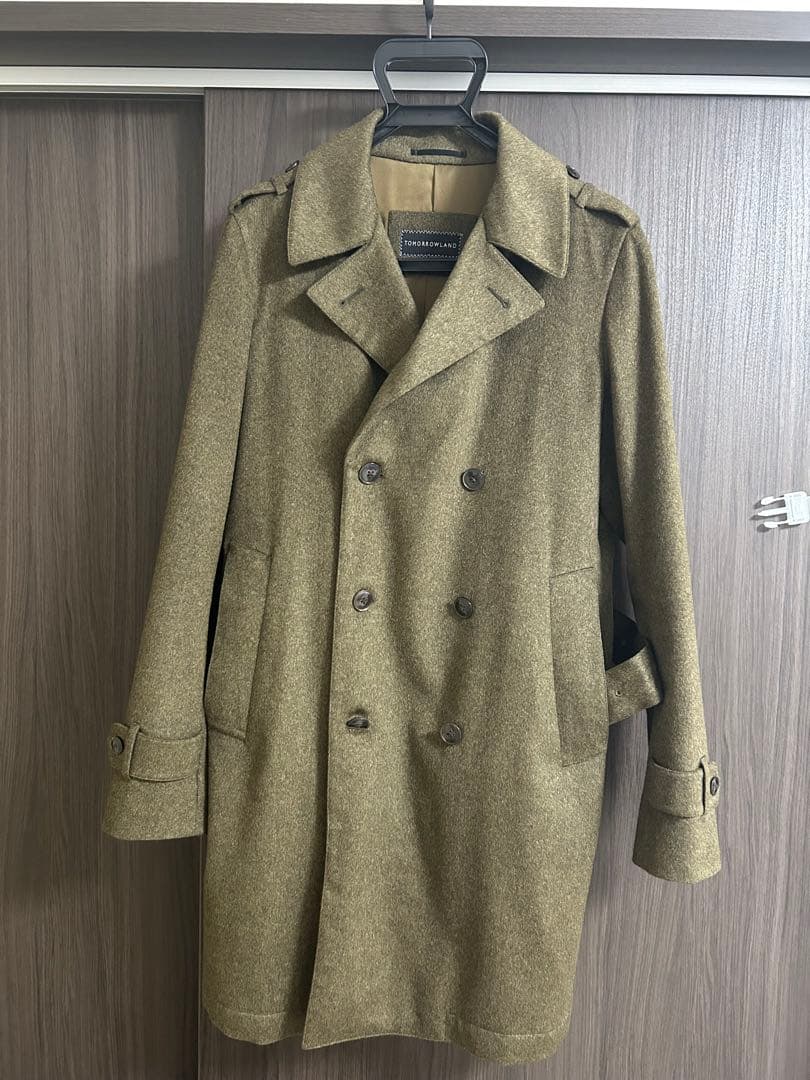 【TOMORROWLAND】カシミヤトレンチコート カーキ