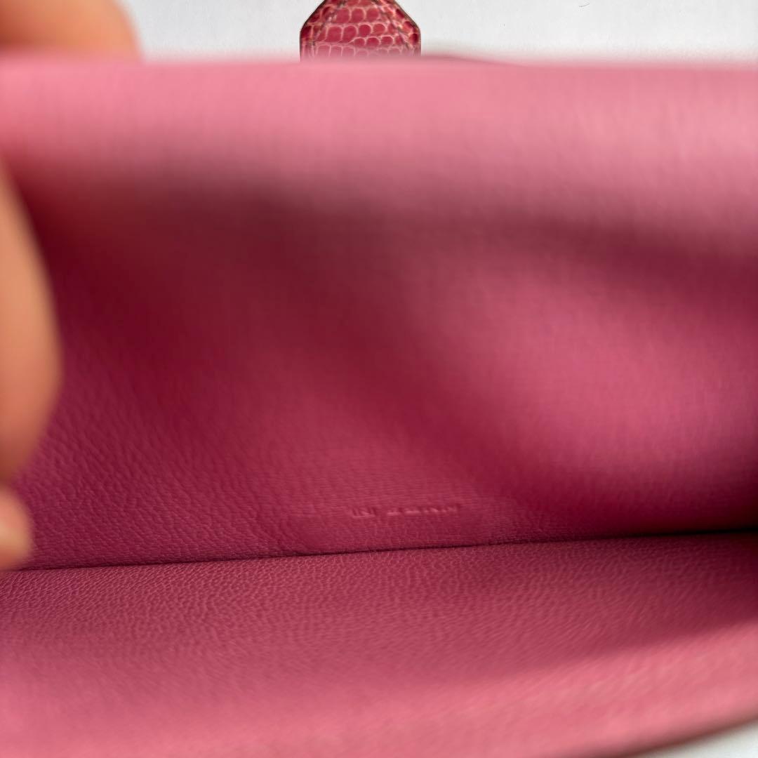 エルメス財布　べアン　スフレ　リザードピンク