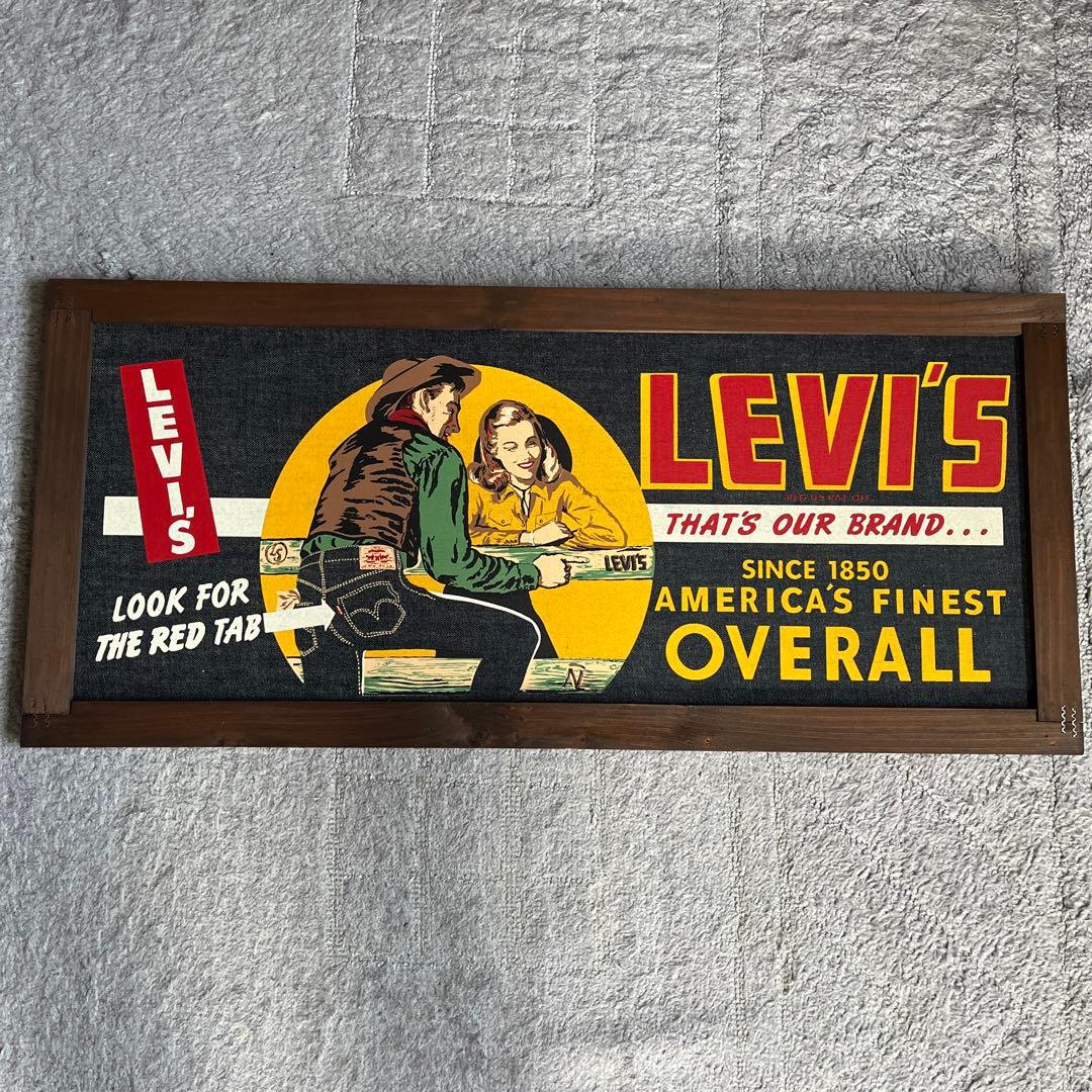 希少レア！リーバイス LEVI'S販促用デニムバナー木枠付きビンテージ