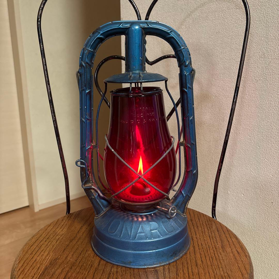 DIETZ オイルランタン　アンティーク　レッドグローブ　実働可能