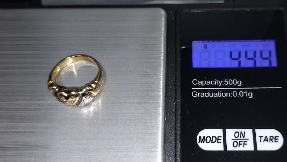 ゴールドリング プラチナダイヤ付