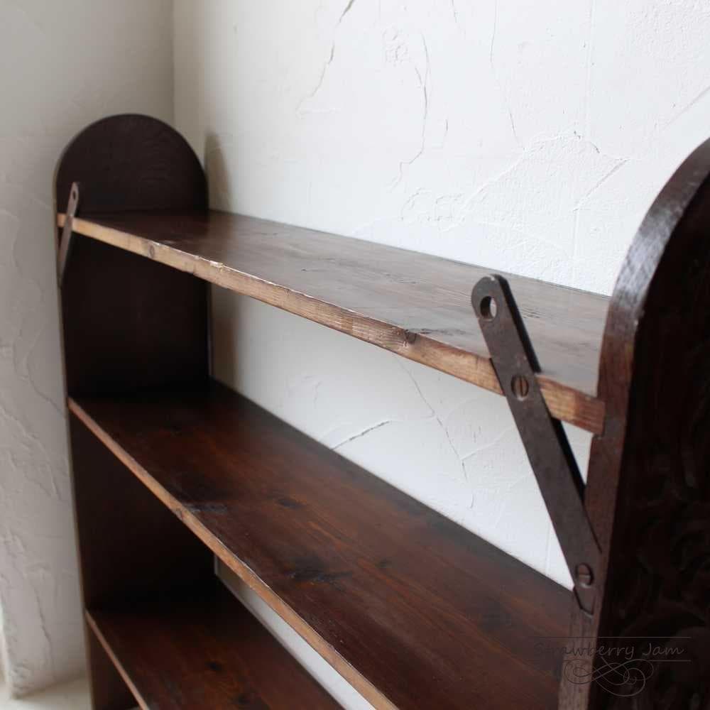 L3310-48 英国アンティーク オーク ウォールシェルフ シェルフ 本棚