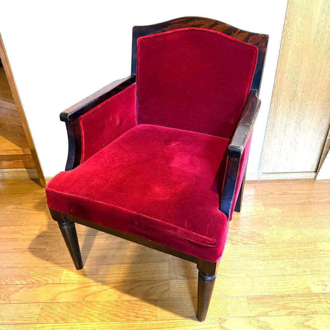 【イタリア製】ヴィンテージチェア アンティークチェア レトロチェア ベロア生地