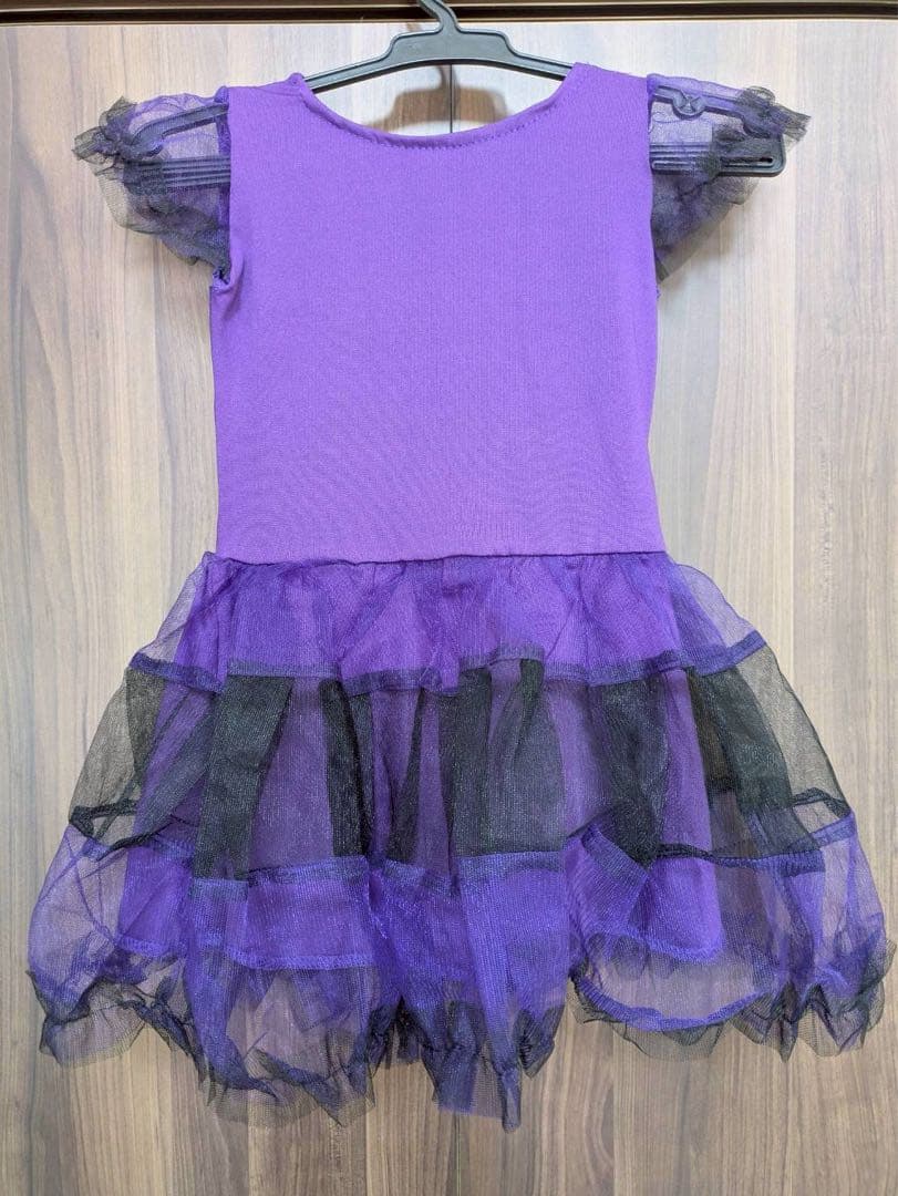 新品】110 小悪魔　ハロウィン コスプレ 女の子 魔女 キッズ　紫　コウモリ