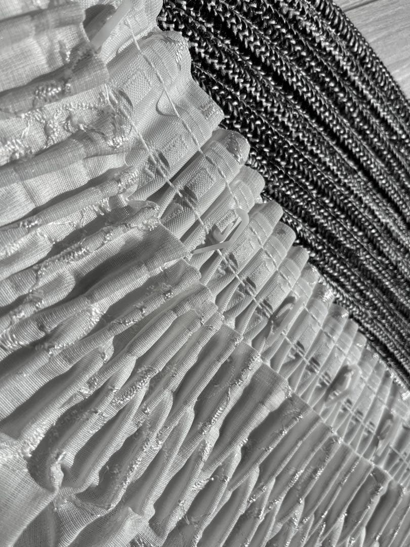 ホワイト レース　カーテン フリル付き　オーダー