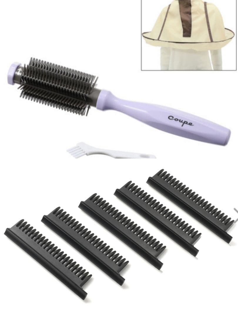 【新品】 ローリング型 ヘアカットレザー クープ 散髪用ケープ付 & 替刃5枚