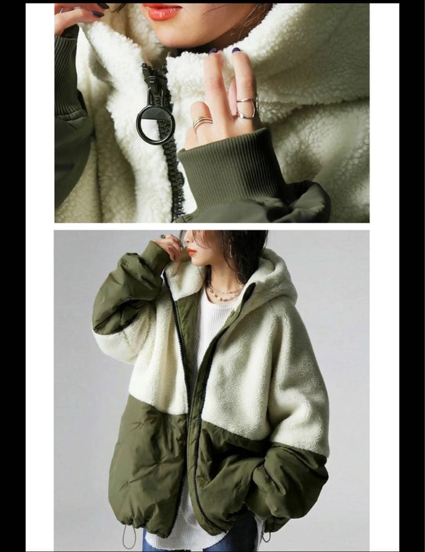 アンティカ⭐︎BIG ZIPPER ボアショートダウンジャケット