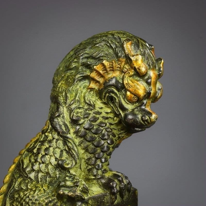 銅制 鎮水獣麒麟 鎮宅 辟邪 開運 風水 招財 卓上 装飾品 置物 工芸品