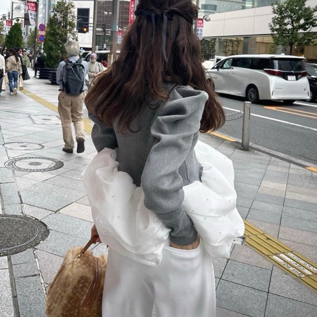 即購入可　Bibiy. AMELIE PEPURAMU KNIT GLAY