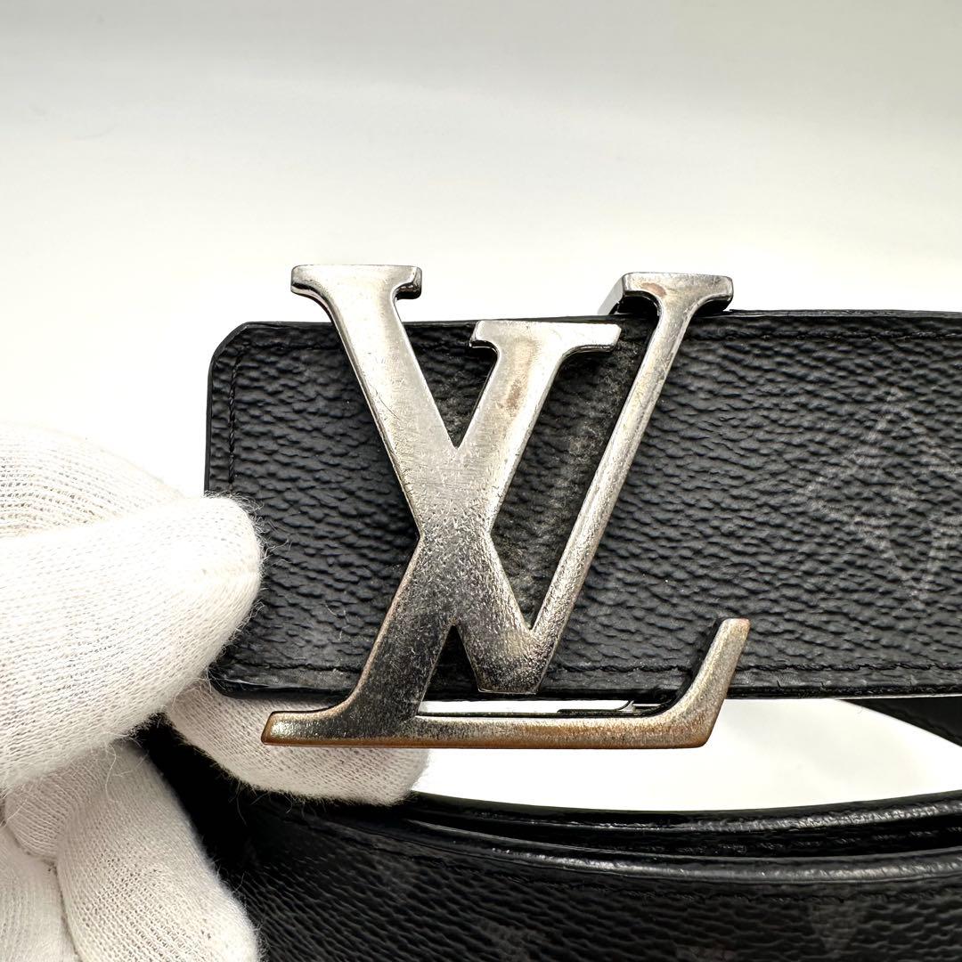 ルイヴィトン モノグラム サンチュール エクリプス LVロゴ ブラック レザー