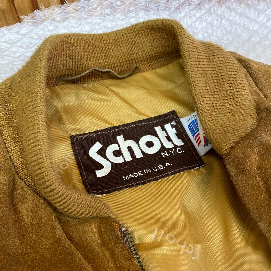 Schott レザージャケット・ブルゾン/40/スウェード/無地/USA